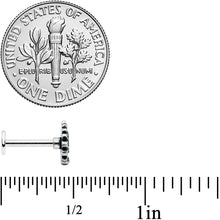 Load image into Gallery viewer, 16G 5/16 Stylized Pink Green Abstract Leaf Labret Monroe Tragus