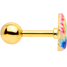 Load image into Gallery viewer, 16G 1/4 Gold Tone Rainbow Scallop Shell Cartilage Tragus Earring