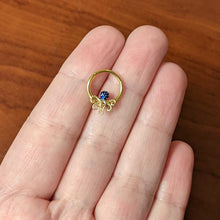 Load image into Gallery viewer, 16G 3/8 Gold Tone Textured Blue Octopus Hinged Segment Ring