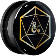 Load image into Gallery viewer, Licensed Dungeons & Dragons D20 Dice Black Screw Fit Plug Set