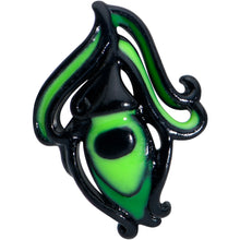Load image into Gallery viewer, 20G 7mm Striking Black Peacock Feather L Shape Nose Ring