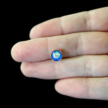 Load image into Gallery viewer, Blue Faux Opal Disc Top Barbell Tongue Ring