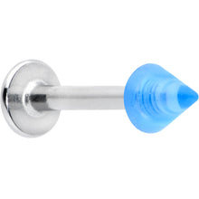 Load image into Gallery viewer, 16G 5/16 Simple 3mm Blue Cone Labret Monroe Tragus
