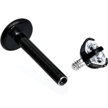 Load image into Gallery viewer, 16G 5/16 Clear Gem Black Round End Internally Threaded Labret Tragus