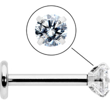 Load image into Gallery viewer, 16G 5/16 Clear Gem Round End Internally Threaded Labret Tragus