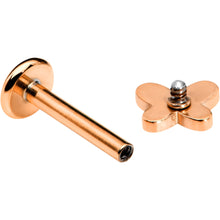 Load image into Gallery viewer, 16G 5/16 Rosy Tone Simple Butterfly Internal Thread Labret Tragus