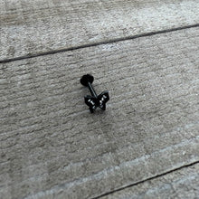 Load image into Gallery viewer, 16G 5/16 Clear Gem Black Butterfly Internal Thread Labret Tragus