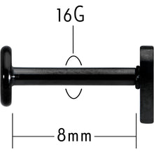 Load image into Gallery viewer, 16G 5/16 Black Simple Heart Internally Threaded Labret Tragus