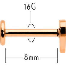 Load image into Gallery viewer, 16G 5/16 Rose Gold Tone Simple Heart Internally Threaded Labret