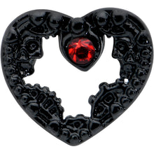 Load image into Gallery viewer, 16G 5/16 Red Gem Black Steampunk Skull Labret Monroe Tragus