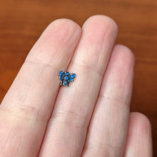 Load image into Gallery viewer, 16G 1/4 Textured Blue Butterfly Cartilage Tragus Earring