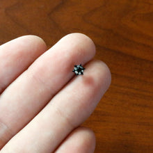 Load image into Gallery viewer, 20G 1/4 Clear CZ Gem Black Abstract Sun Nose Bone