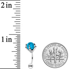 Load image into Gallery viewer, 16G 5/16 Blue Turquoise Skeleton Hand Curved Eyebrow Ring