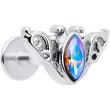 Load image into Gallery viewer, 16G 1/4 Aurora Gem Deco Waves Labret