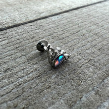 Load image into Gallery viewer, 16G 1/4 Aurora Gem Deco Waves Labret