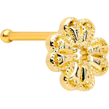 Load image into Gallery viewer, 20G 1/4 Yellow Gem Gold Tone Textured Cross Nose Bone