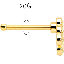 Load image into Gallery viewer, 20G 1/4 Yellow Gem Gold Tone Textured Cross Nose Bone