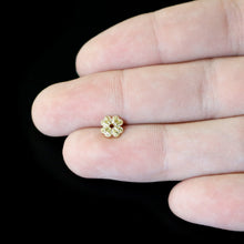 Load image into Gallery viewer, 20G 1/4 Yellow Gem Gold Tone Textured Cross Nose Bone