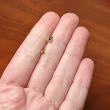 Load image into Gallery viewer, 16G 5/16 Gold Tone Blue Crab Nautical Curved Eyebrow Ring