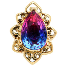Load image into Gallery viewer, Purple Tourmaline Gold Tone Lacy Drop Barbell Tongue Ring
