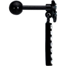 Load image into Gallery viewer, 16G 1/4 Clear Gem Black Night Palm Tree Dangle Cartilage Earring