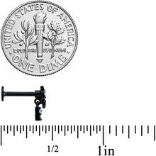 Load image into Gallery viewer, 16G 5/16 Clear Gem Black Night Palm Tree Dangle Labret Tragus