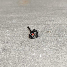 Load image into Gallery viewer, 20G 1/4 Red Gem Black Steampunk Skeleton Heart Nose Bone