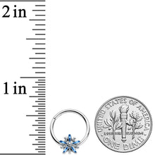 Load image into Gallery viewer, 16G 3/8 Snowflake Blues Christmas Hinged Segment Ring