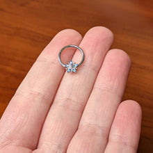 Load image into Gallery viewer, 16G 3/8 Snowflake Blues Christmas Hinged Segment Ring