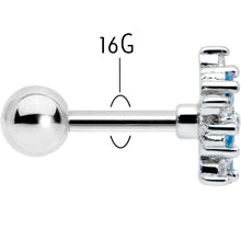 Load image into Gallery viewer, 16G 1/4 Blue CZ Gem Floral Burst Cartilage Tragus Earring