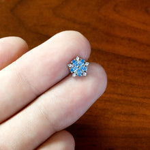 Load image into Gallery viewer, 16G 1/4 Blue CZ Gem Floral Burst Cartilage Tragus Earring