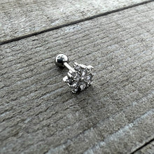 Load image into Gallery viewer, 16G 1/4 Clear CZ Gem Floral Burst Cartilage Tragus Earring