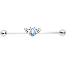 Load image into Gallery viewer, 14G Aurora Gem Art Deco Style Waves Industrial Barbell 38mm