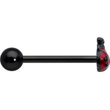 Load image into Gallery viewer, Black Classic Ladybug Top End Barbell Tongue Ring