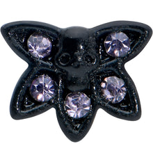 Load image into Gallery viewer, 16G 1/4 Purple Gem Black Skull Blossom Cartilage Tragus Earring