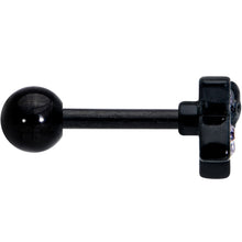 Load image into Gallery viewer, 16G 1/4 Purple Gem Black Skull Blossom Cartilage Tragus Earring