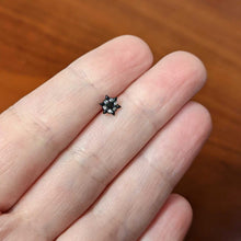 Load image into Gallery viewer, 16G 1/4 Clear CZ Gem Black Abstract Sun Cartilage Tragus Earring