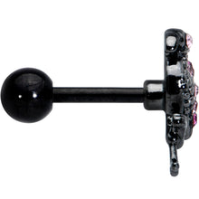 Load image into Gallery viewer, 16G 1/4 Pink Gem Black Fashion Flamingo Cartilage Tragus Earring
