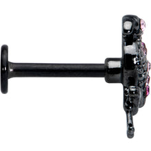 Load image into Gallery viewer, 16G 5/16 Pink Gem Black Fashion Flamingo Labret Monroe Tragus