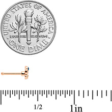 Load image into Gallery viewer, 20G 1/4 Clear Blue Gem Rose Gold Tone Butterfly Wing Nose Bone