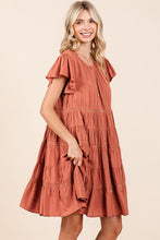 Load image into Gallery viewer, Lace Detail Ruffled Button Down Tiered Dress For Women – Romantic, Fluttering, Trendy, Elegant, Boho, Feminine & Whimsical Style