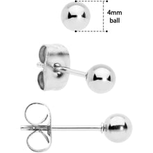 Load image into Gallery viewer, 3mm 4mm 5mm Ball 316L Stainless Steel Stud Earrings 3 Pack