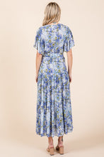 Load image into Gallery viewer, New Summer Floral Tie Waist Flutter Sleeve Tiered Dress For Women – Feminine, Elegant, Cheerful, Bohemian Chic, Flowy & Graceful