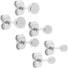 Load image into Gallery viewer, 3mm 4mm 5mm Circle 316L Stainless Steel Stud Earrings 3 Pack