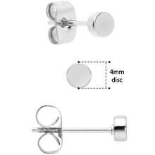 Load image into Gallery viewer, 3mm 4mm 5mm Circle 316L Stainless Steel Stud Earrings 3 Pack