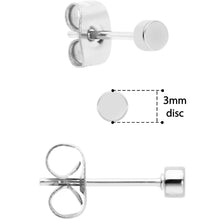 Load image into Gallery viewer, 3mm 4mm 5mm Circle 316L Stainless Steel Stud Earrings 3 Pack