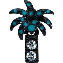 Load image into Gallery viewer, 20G 1/4 Clear Gem Black Night Palm Tree Dangle Nose Bone