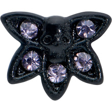 Load image into Gallery viewer, 20G 1/4 Purple Gem Black Skull Blossom Nose Bone