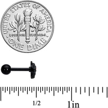 Load image into Gallery viewer, 16G 1/4 Red Clear Gem Black Skull Halloween Cartilage Earring