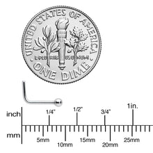 Load image into Gallery viewer, 20G 1/4 Aurora Pink CZ Gem Flower L Shape Nose Ring Set of 6